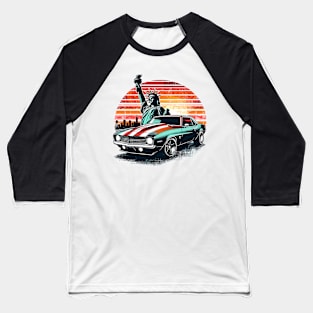 Chevy camaro with Statue of Liberty Baseball T-Shirt